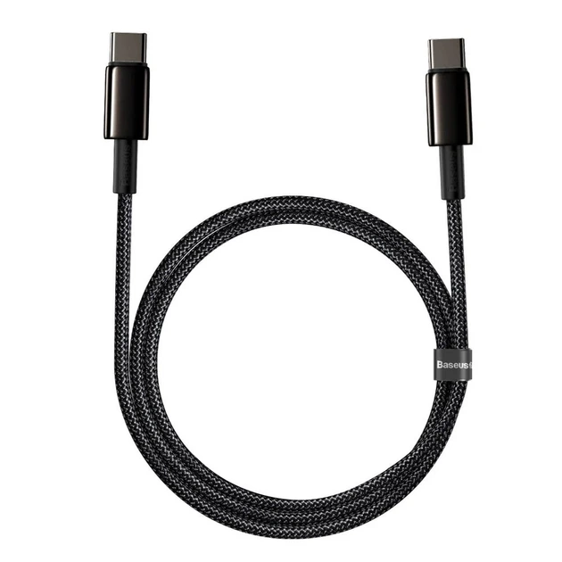 Кабель Baseus Tungsten Gold Fast Charging Data Cable Type-C to Type-C 100W 2m Black CATWJ-A01 - зображення 5