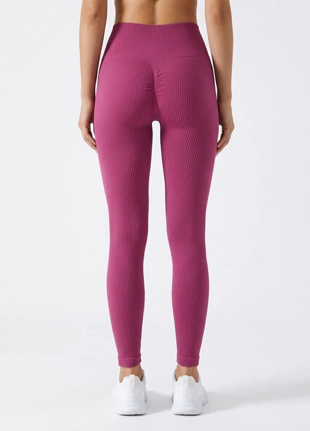 Женские бесшовные леггинсы в рубчик с моделирующим швом Giulia FLEXING LEGGINGS POWER XXS/XS Domsor, леггинсы из микрофибры, для спорта, для тренировок - изображение 8