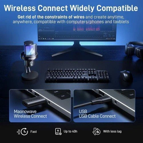 Микрофон Maono DM40 Pro черный конденсаторный настольный беспроводной - изображение 4