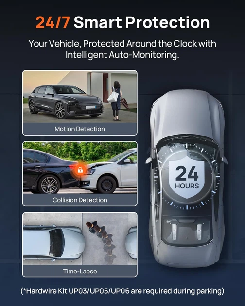 Автомобільний відеореєстратор 70mai Dash Cam 4K A810S-2 Set (Відеореєстратор + задня камера + флешкарта на 128гб) - зображення 4