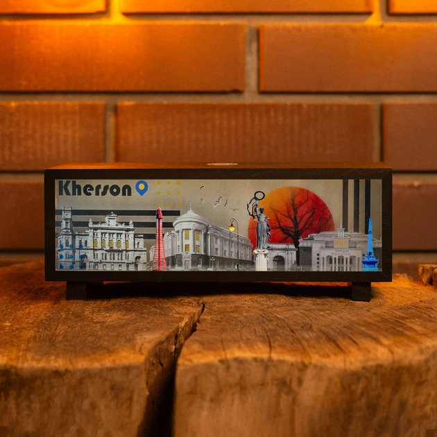 Ночник-панорама «Kherson Urban», черный (LED, аккумулятор, USB Type-C) - изображение 5