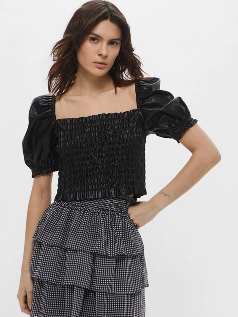 Топ зі штучної шкіри жіночий H&M 060928111 S Чорний (6666000358165) - Фото 1 Топ зі штучної шкіри жіночий H&M 060928111 S Чорний (6666000358165) - изображение 1