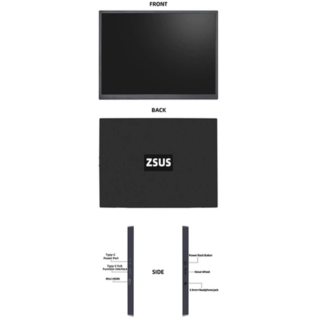 Портативний монітор ZSUS PM10A Black [175559] - зображення 7