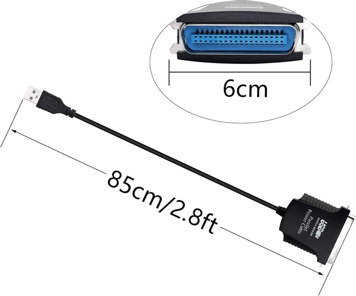 Переходник Dynamode USB 2.0 A Male - LPT Bitronics 36-pin Male кабель 1,8 м, чипсет CH340, Win 10/8 (USB2.0-to-Parallel) - Фото 3 Переходник Dynamode USB 2.0 A Male - LPT Bitronics 36-pin Male кабель 1,8 м, чипсет CH340, Win 10/8 (USB2.0-to-Parallel) - изображение 3
