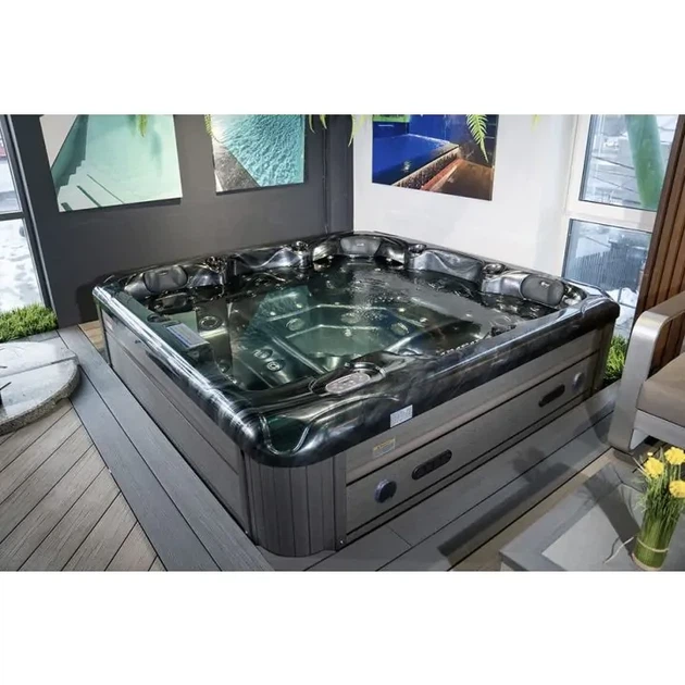 Гідромасажний СПА-басейн Aquajoy Santorini 220×220×95 см на 5 осіб, 89 форсунок, Bluetooth, темний опал - Фото 7 Гідромасажний СПА-басейн Aquajoy Santorini 220×220×95 см на 5 осіб, 89 форсунок, Bluetooth, темний опал - зображення 7