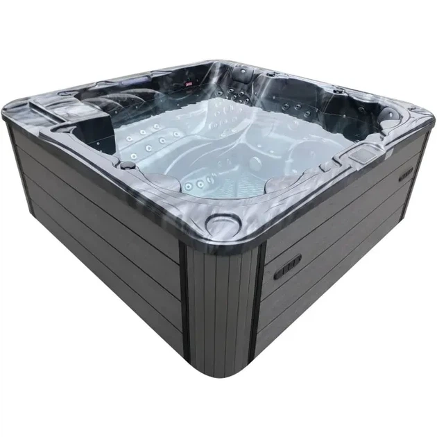 Гідромасажний СПА-басейн Aquajoy Borneo 230×230×96 см на 6 осіб, 117 форсунок, Bluetooth, темний опал - зображення 3