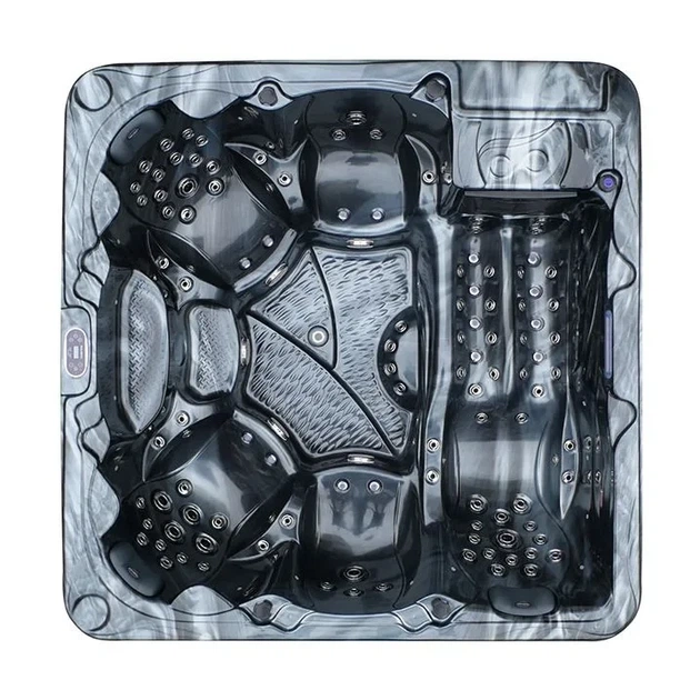 Гідромасажний СПА-басейн Aquajoy Borneo 230×230×96 см на 6 осіб, 117 форсунок, Bluetooth, темний опал - зображення 4