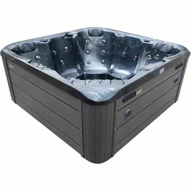 Гідромасажний СПА-басейн Aquajoy Riviera 200×200×90 см на 5 осіб, 48 масажних форсунок, Bluetooth, LED - Фото 4 Гідромасажний СПА-басейн Aquajoy Riviera 200×200×90 см на 5 осіб, 48 масажних форсунок, Bluetooth, LED - зображення 4