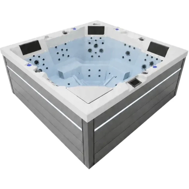 Гідромасажний СПА-басейн Aquajoy Monaco 220×220×90 см на 5 осіб, 74 форсунки, Bluetooth, LED - зображення 2