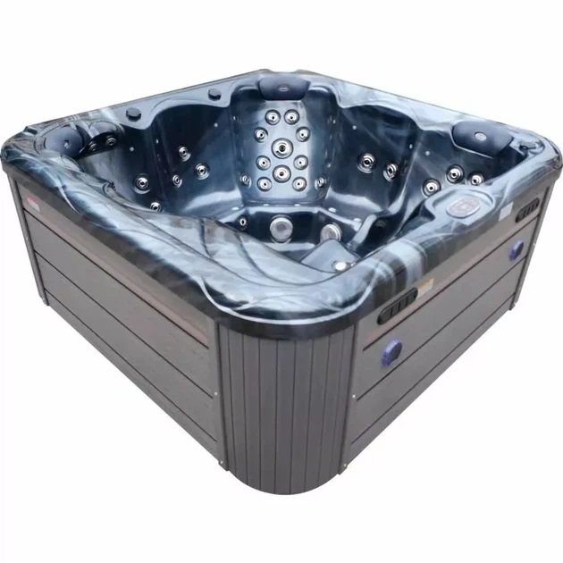 Гідромасажний СПА-басейн Aquajoy Ibiza 200×200×89 см на 6 осіб, 63 форсунки, Bluetooth, LED - зображення 4