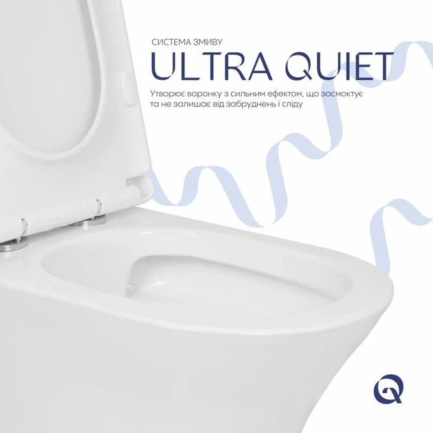 Унітаз підлоговий Qtap Presto безобідковий з сидінням Soft-close 640х340х790 мм білий - зображення 5