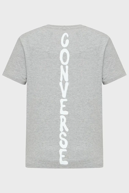 Жіноча сіра футболка Converse XS CVW5T027 - изображение 2