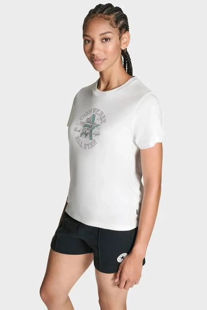 Жіноча біла футболка CHUCK PATCH Converse XS CVW5T241 - Фото 5 Жіноча біла футболка CHUCK PATCH Converse XS CVW5T241 - изображение 5