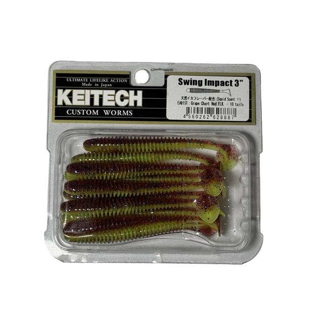 Силикон Keitech Swing Impact 3" EA#15 grape chart red flk (10 шт/уп),1551.11.54 - Фото 1 Силикон Keitech Swing Impact 3" EA#15 grape chart red flk (10 шт/уп),1551.11.54 - изображение 1