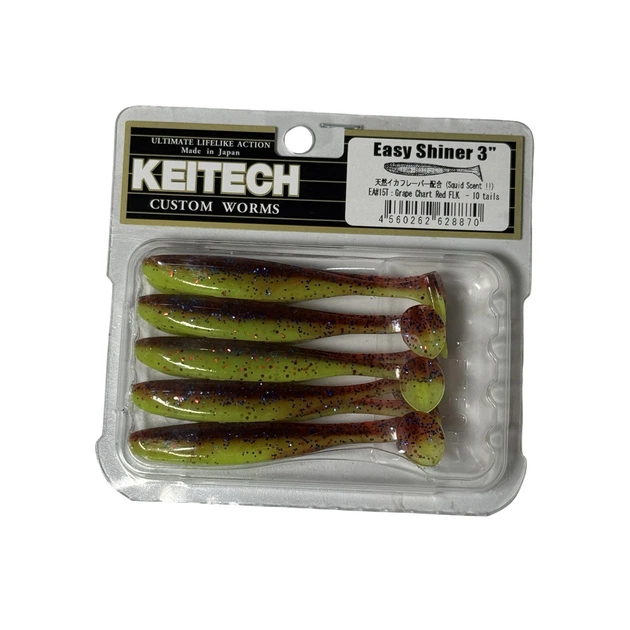 Силикон Keitech Easy Shiner 3" EA#15 grape chart red flk (10 шт/уп),1551.11.39 - Фото 1 Силикон Keitech Easy Shiner 3" EA#15 grape chart red flk (10 шт/уп),1551.11.39 - изображение 1