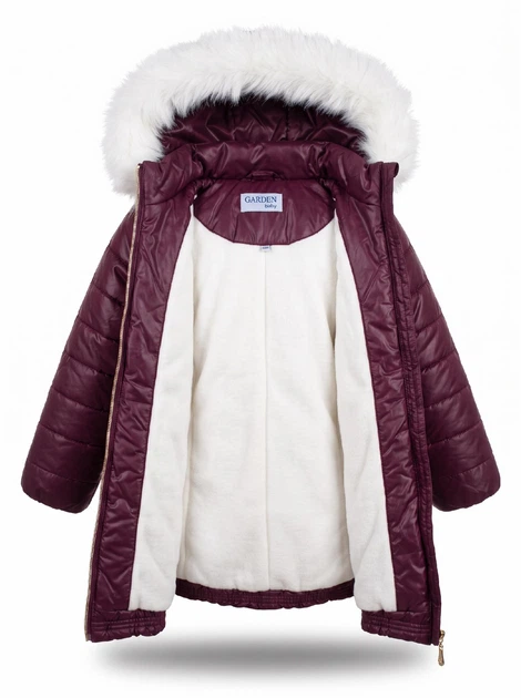 Зимнее пальто с меховым капюшоном для девочки Garden Baby 100001-36/32 бордовый 110 - Фото 5 Зимнее пальто с меховым капюшоном для девочки Garden Baby 100001-36/32 бордовый 110 - изображение 5