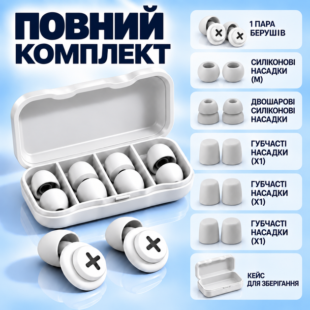 Беруши для сна работы защита от храпа взрывов и выстрелов беруши для плавания стрельбы Pavlysh IM-90WH - Фото 3 Беруши для сна работы защита от храпа взрывов и выстрелов беруши для плавания стрельбы Pavlysh IM-90WH - изображение 3