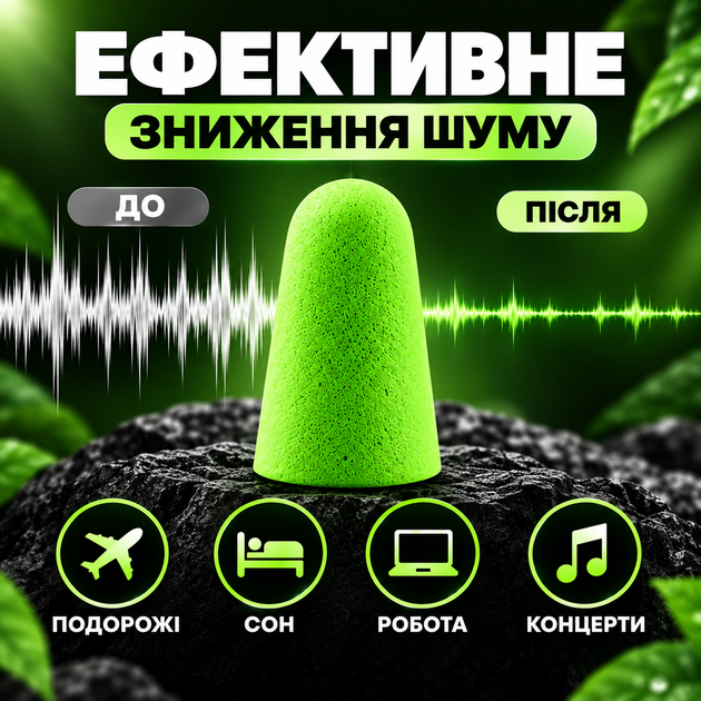 Беруши для сна от храпа для защиты слуха от громких выстрелов и взрыва многоразовые с активным кейсом Pavlysh-1174 - зображення 3