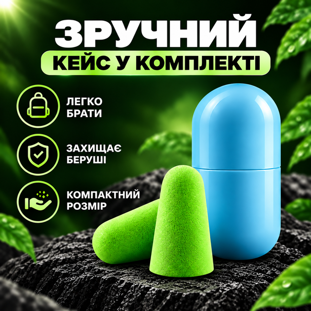 Беруши для сна от храпа для защиты слуха от громких выстрелов и взрыва многоразовые с активным кейсом Pavlysh-1174 - зображення 5