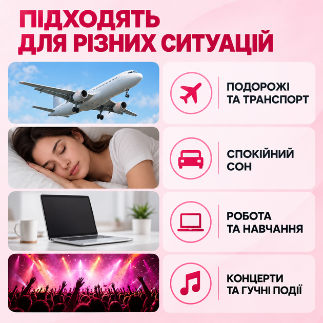 Беруші з шумозаглушенням від хропіння і вибухів Багаторазовий захист слуху, для Сну, Роботи, Концертів Pavlysh СС-22P - Фото 9 Беруші з шумозаглушенням від хропіння і вибухів Багаторазовий захист слуху, для Сну, Роботи, Концертів Pavlysh СС-22P - зображення 9