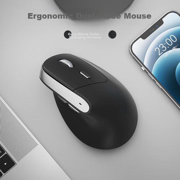 Мышь B.O.W MD190L Wireless/Bluetooth Black/Grey - изображение 2