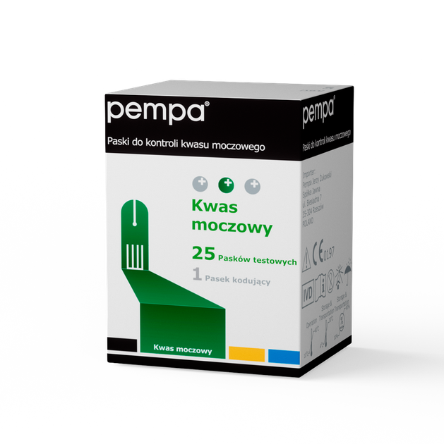 Тест-смужки на сечову кислоту Pempa, 25 шт. + 1 кодуюча смужка - Фото 1 Тест-смужки на сечову кислоту Pempa, 25 шт. + 1 кодуюча смужка - изображение 1