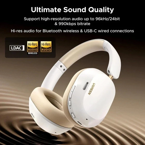 Беспроводные наушники UGREEN HP203 HiTune Max5С Hybrid ANC BT5.4 White (35758) - Фото 4 Беспроводные наушники UGREEN HP203 HiTune Max5С Hybrid ANC BT5.4 White (35758) - изображение 4