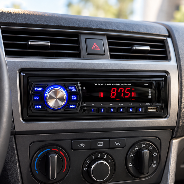 Автомагнитола 1044P + парктроник на 4 датчика / Магнитола в авто 1DIN / Автомагнитола MP3 - изображение 2