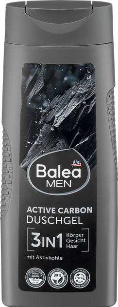 Мужской гель для душа 3 в 1 Balea Men Active carbon 300 мл - Фото 1 Мужской гель для душа 3 в 1 Balea Men Active carbon 300 мл - изображение 1