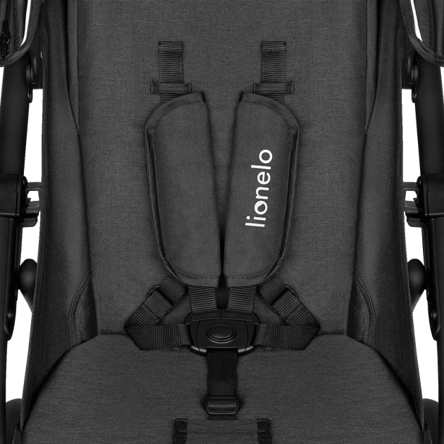 Прогулочная коляска Lionelo Annet Black Carbon, большие колеса EVA 11"/8", амортизация, регулируемая спинка и подножка, футкавер, москитная сетка, подстаканник - Фото 6 Прогулочная коляска Lionelo Annet Black Carbon, большие колеса EVA 11"/8", амортизация, регулируемая спинка и подножка, футкавер, москитная сетка, подстаканник - изображение 6