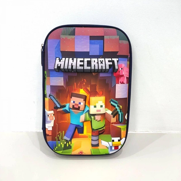 Детский школьный пенал Майнкрафт твердый органайзер Minecraft для мальчика с отделениями для канцелярии - Фото 2 Детский школьный пенал Майнкрафт твердый органайзер Minecraft для мальчика с отделениями для канцелярии - изображение 2