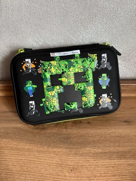 Детский школьный пенал Майнкрафт Крипер твердый органайзер 3д Minecraft для мальчика с отделениями для канцелярии - Фото 3 Детский школьный пенал Майнкрафт Крипер твердый органайзер 3д Minecraft для мальчика с отделениями для канцелярии - изображение 3