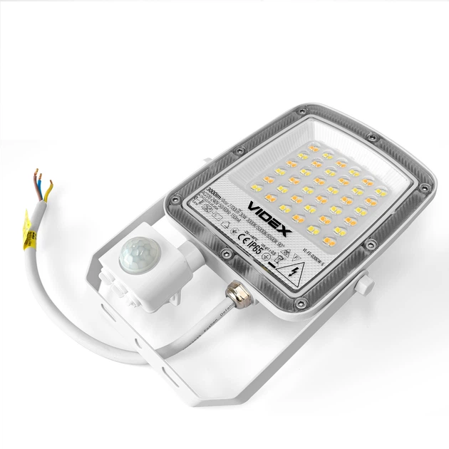 LED прожектор VIDEX F5 30W 3000-5000-6500K з датчиком руху 230V White (VL-F5-030CW-S) VIDEX (29261-000) - изображение 8