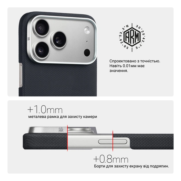 Чохол для смартфона Apple iPhone 18 Pro ArmorStandart BlackIcon Aramid Plain MagCase Black (ARM92838) - зображення 6