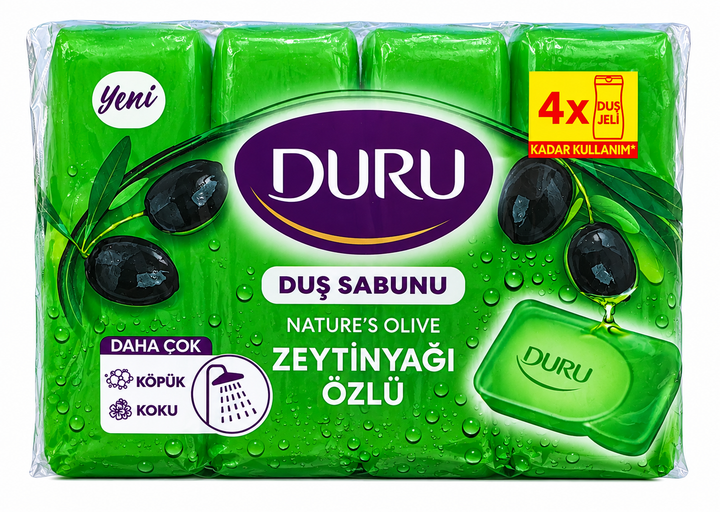 Мыло для душа Duru Fresh Sensations Оливковое масло, 4×150 г (600 г) - Фото 2 Мыло для душа Duru Fresh Sensations Оливковое масло, 4×150 г (600 г) - изображение 2