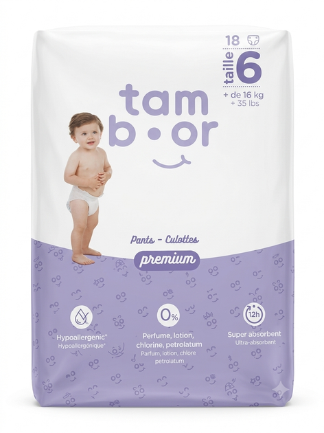 Подгузники-трусики Tamboor 6 (16+ кг) 18 шт - Фото 1 Подгузники-трусики Tamboor 6 (16+ кг) 18 шт - изображение 1