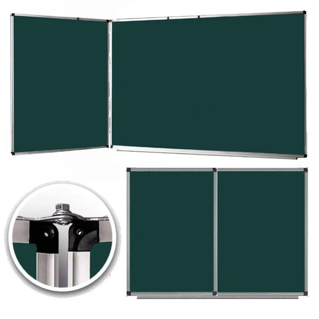 Шкільна дошка магнітна крейдова 3 поверхні 100*225 см UkrBoards (UB100x225G-3) - зображення 2