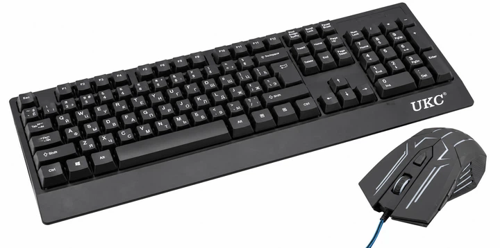 Игровой набор UKC ZEUS M710 клавиатура и мышь с RGB-подсветкой 104 клавиши EN/RU, мембранная, пластиковая, 44x16,3x3,2 см - Фото 1 Игровой набор UKC ZEUS M710 клавиатура и мышь с RGB-подсветкой 104 клавиши EN/RU, мембранная, пластиковая, 44x16,3x3,2 см - изображение 1
