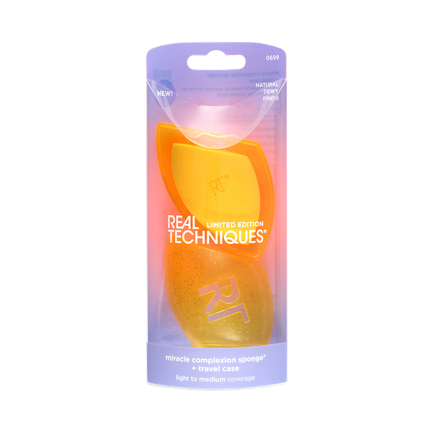 Набір губок для макіяжу Real Techniques Holiday Limited Edition, насичено-рожеві губки для макіяжу + футляр - зображення 4
