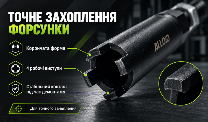 Головка для демонтажу дизельних форсунок Alloid з притискним гвинтом (KG-6150) - зображення 8