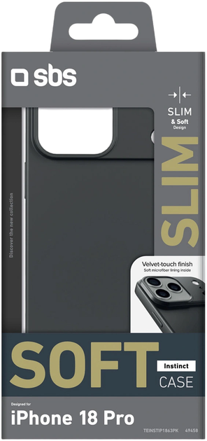Панель SBS Instinct Case для Apple iPhone 18 Pro / 17 Pro Black (8018417549458) - зображення 2