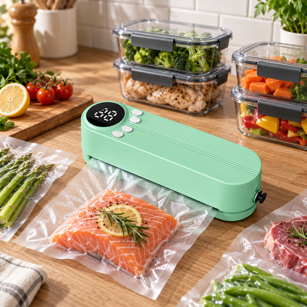 Вакууматор для продуктов 60 кПа 1200 мАч аккумуляторный портативный с запаиванием 3 режима - изображение 2