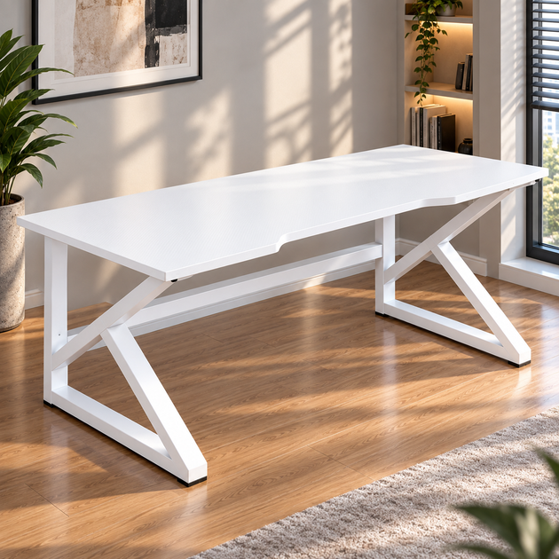 Белый Компьютерный стол Dash S12 / Игровой компьютерный стол 120×60×72,5 см - Фото 1 Белый Компьютерный стол Dash S12 / Игровой компьютерный стол 120×60×72,5 см - изображение 1