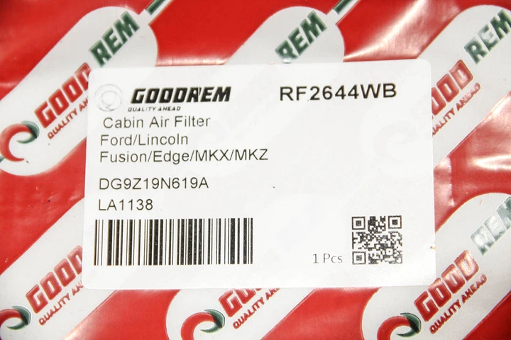 Фільтр салону Ford Fusion 14-20/Edge 15-22/Lincoln Continental/MKX/MKZ - GOODREM (RF2644WB) - изображение 3