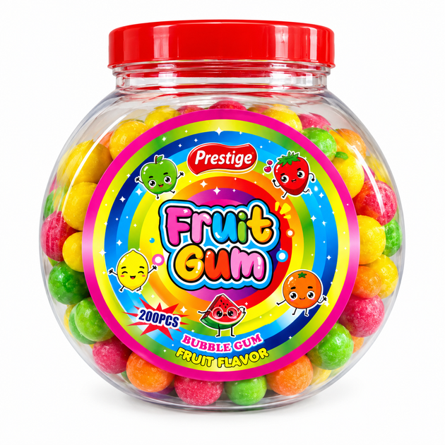 Жувальна гумка Prestige Fruit Gum фруктове асорті, 200 шт по 4,5 г, 900 г - Фото 1 Жувальна гумка Prestige Fruit Gum фруктове асорті, 200 шт по 4,5 г, 900 г - зображення 1