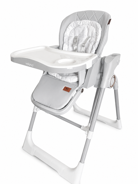 Стілець дитячий для годування 2 в 1 з функцією гойдалки VELANO Movio, light grey - зображення 2