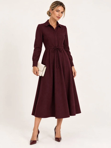 Жіноча тепла сукня з пишною спідницею LadyLike 50 Бордовий (ladlk2174362286445) - Фото 1 Жіноча тепла сукня з пишною спідницею LadyLike 50 Бордовий (ladlk2174362286445) - изображение 1