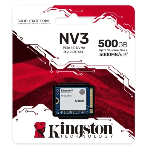 Твердотільний накопичувач SSD 500Gb, NV3, PCI-E 4.0 x4, M.2 2230 Kingston (2000003487943) - Фото 3 Твердотільний накопичувач SSD 500Gb, NV3, PCI-E 4.0 x4, M.2 2230 Kingston (2000003487943) - зображення 3