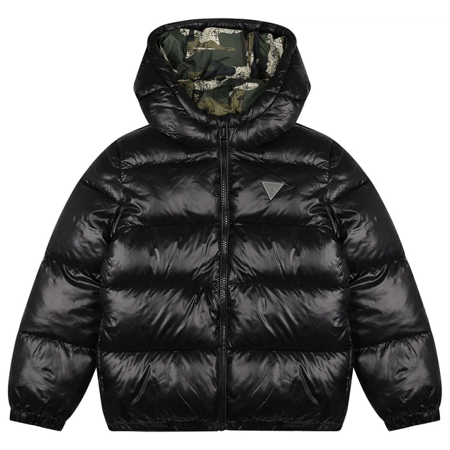 Куртка GUESS, арт. L6YL01W2655 JBLK, black logo puffer jacket, розмір 12, 140-146 см - Фото 2 Куртка GUESS, арт. L6YL01W2655 JBLK, black logo puffer jacket, розмір 12, 140-146 см - зображення 2