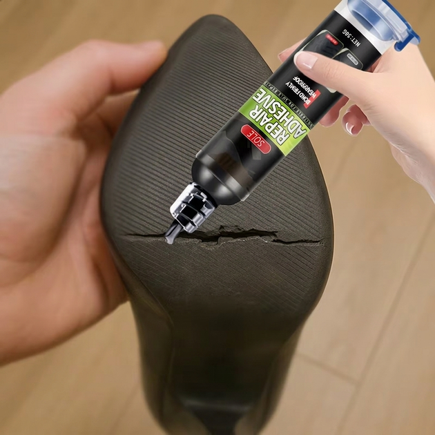 Клей для ремонту підошви взуття Ifubo Sole repair adhesive з поршнем, Чорний, 50 г - зображення 3